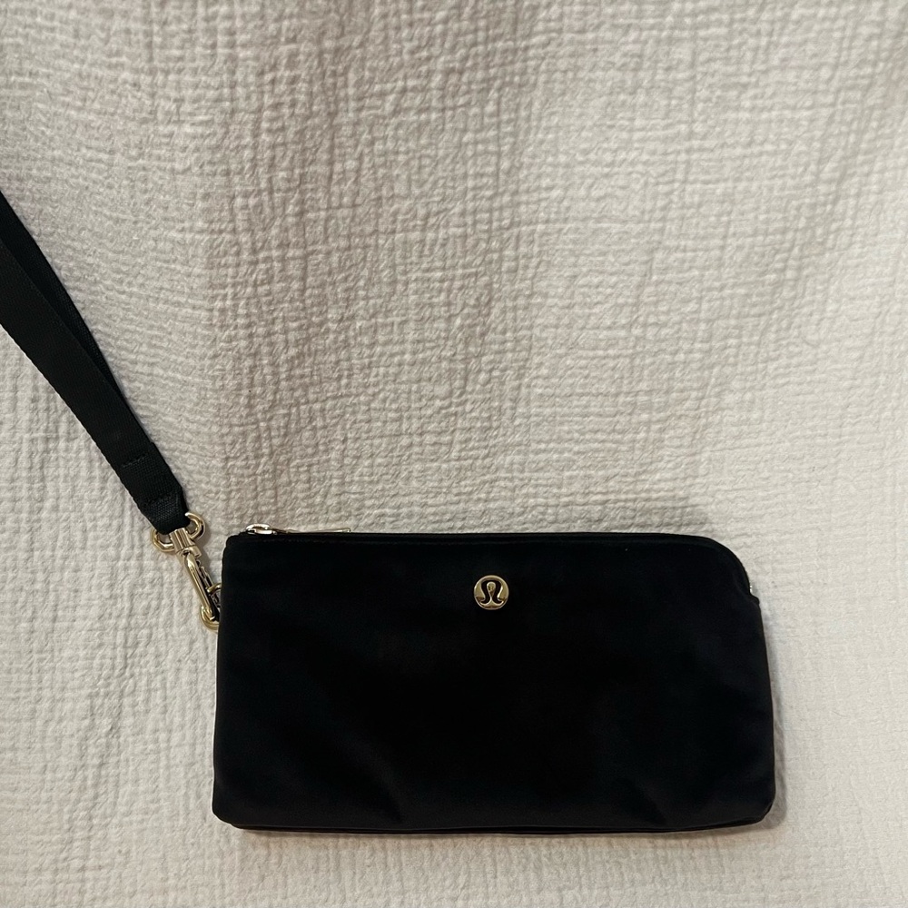lululemon athletica Black Velvet Wristlet Bag